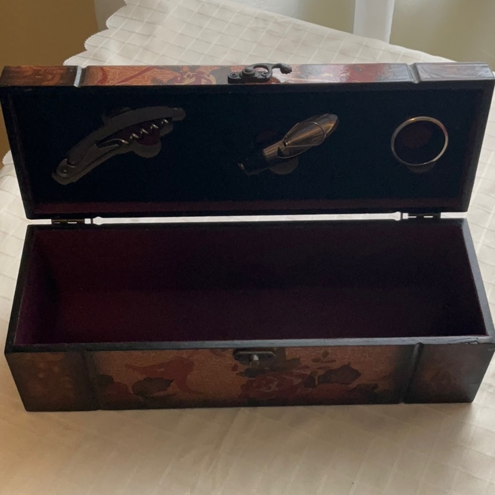 Decorative Wooden Wine Box with Tools